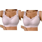 2Pcs/Set Bras Non-wire Push Up V-neck Bra Women Seamless Underwear Padded No Rims Support Brasiere Sexy Lingerie M-3XL