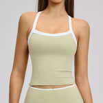 Women's Pilates Tank Top Push-Up Sports Bra Hollow Breathable Fitness Bras Gym Yoga Vest Running Tops High Strength Sportswear