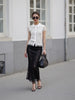 Women White Lace Shirts Solid Color Lapel V Neck Short Sleeve Slim Fit Tops and Blouses Summer Elegant
