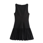 Foridol Bowknot Pleated Tank Short Dress for Women Sleeveless Casual Party Short Dress Female Casual Autumn Winter Dress