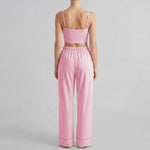 Women's Yoga Sets Yellow Patchwork Slimming Sports Tank Top Summer Gym Training Suit High Waist Wide Leg Pants Fitness Outfits