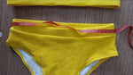 Sexy Solid Yellow Bikini 2026 Mujer High Cut Pleate Women's Swimsuit Separate Beach Bathing Suit High Waist Swimwear Biquini New