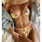 5 Colors Sexy Printed Halter Frilled Bikini Women Swimwear Female Swimsuit Two-Pieces Bikini Set Bather Bathing Suit Swim V4651
