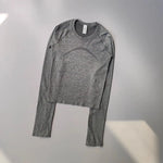 Women's round Neck Fitness Top for Autumn Running Training Pilates Yoga Workout Clothing Comfortable Training Top