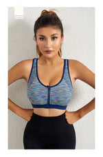 New Sports Bra Women Space Dyed Front Zipper Running Shockproof Vest Gym Jogging Crop Top Female Tops Sport Bras Sutian Feminino