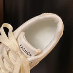 Silver Patchwork Platform Sneakers Women Thick Bottom Lace Up German Training Shoes Woman Spring Autumn Korean Non Slip Flats