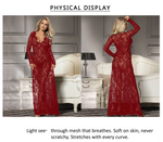 Plus Size Floral Lace Nightgown for Women Maxi Maternity Dress Big Size Beach Cover Up Swimwear Sheer Long Sleepwear Gown