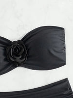 XS - XL 3D Flower Bandeau Bikinis Female Swimsuit High Waist Bikini Women Swimwear Two-pieces Bikini Set Bathing Suit Swim Lady