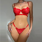 Lace Eyelash Open Bra Half Chest Cup Thin Sexy Lingerie Women Delicate Embroidery Bras Brief Sets Luxury Underwear With Push-Up