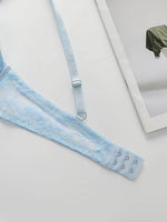 Lace Bralette Push Up Bras for Women blue Lace Underwear Women's steel ring Bra Solid Color Sexy Lingerie Backless Bra MR2635