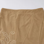 Trendix Women's Vintage Midi Skirt 2026 Summer High Waist Slim Ruffle Fishtail Skirts Party Side Slit Elegant Embroidery Skirt
