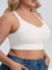 Women's Plus Size Wireless Sports Bra Yoga Bra Simple Solid Color X-Back Design Wide Adjustable Straps Removable Pads Comfort