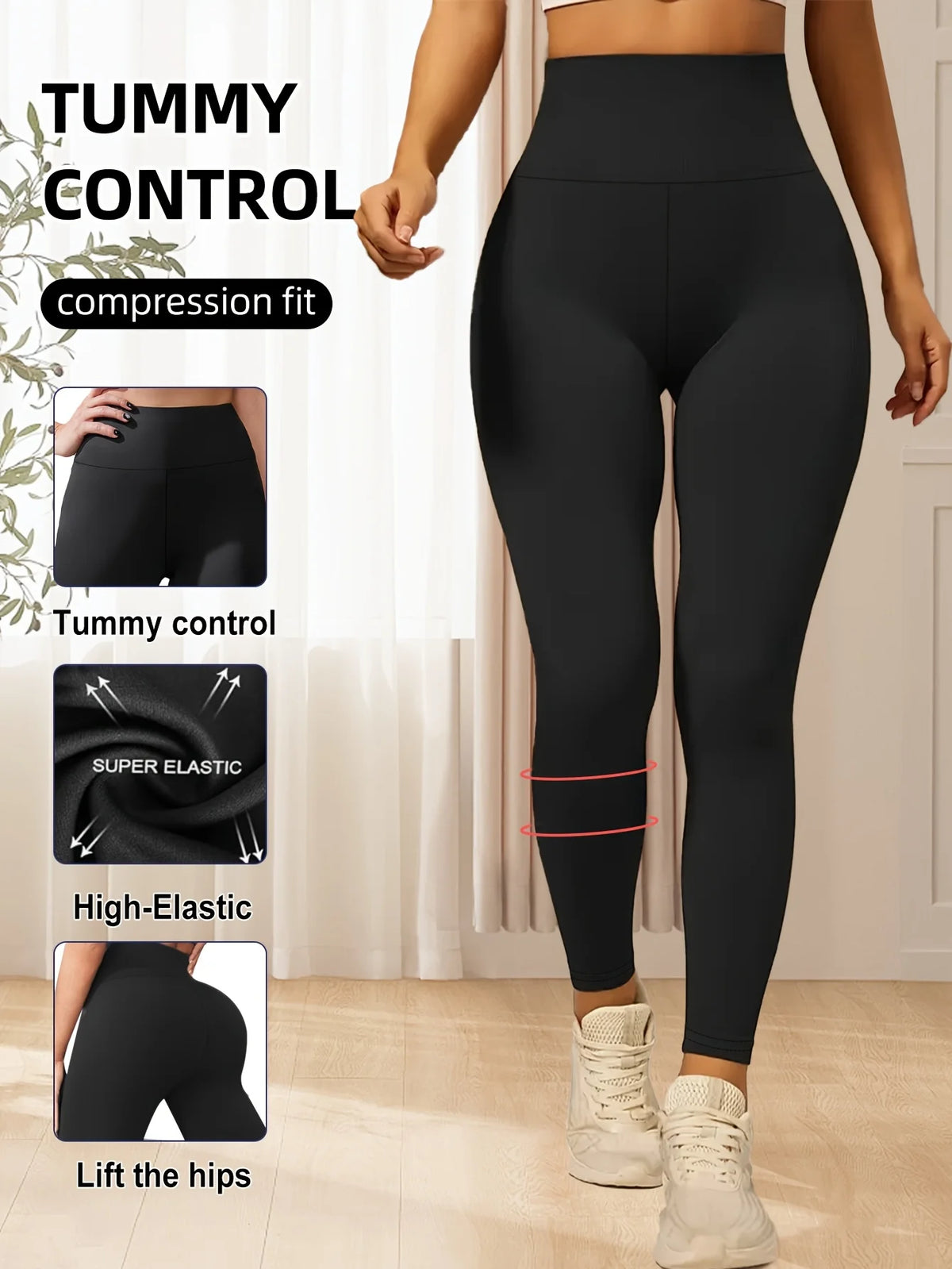 Womens High Waisted Leggings Butt Lifting Sweatpants Hip Shaping Create Charming Hip Contour Solid Color Stretchy Skinny Trouser