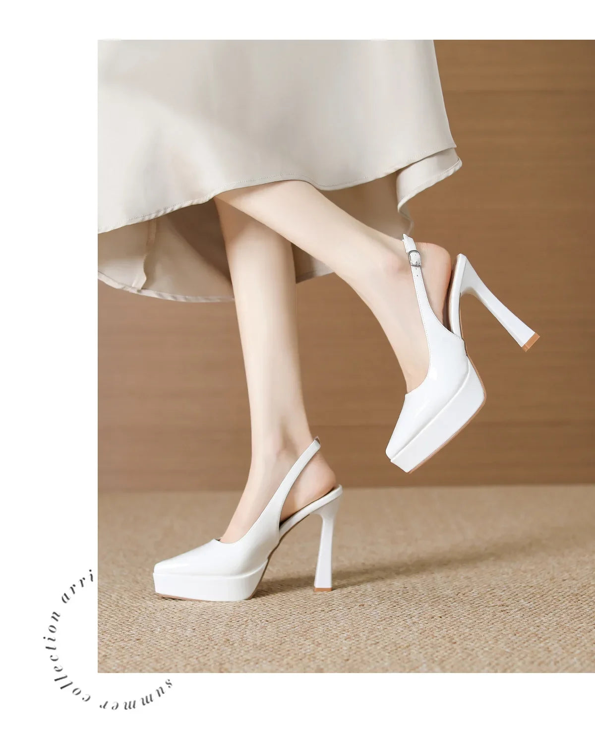 Baotou Slingbacks Sandals Women's Summer 2026 New Pointed Thin Heel High Heels for Ladies Waterproof Table Not Tired Foot Shoes
