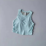 Women's Quick-Drying Breathable Yoga Vest for Fitness And Pilates Tight-Fit Exercise Top with Fixed Chest Cushion