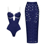 2025 High Quality One Piece Swimsuit Floral Ruffle Printed Push Up Women Bikini Set Swimwear Slimming Bathing Suit Beach Wear