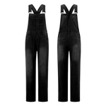 Women Denim Long Jumpsuits Casual Wide Leg Suspender Pants Romper Summer Baggy Bib Overalls
