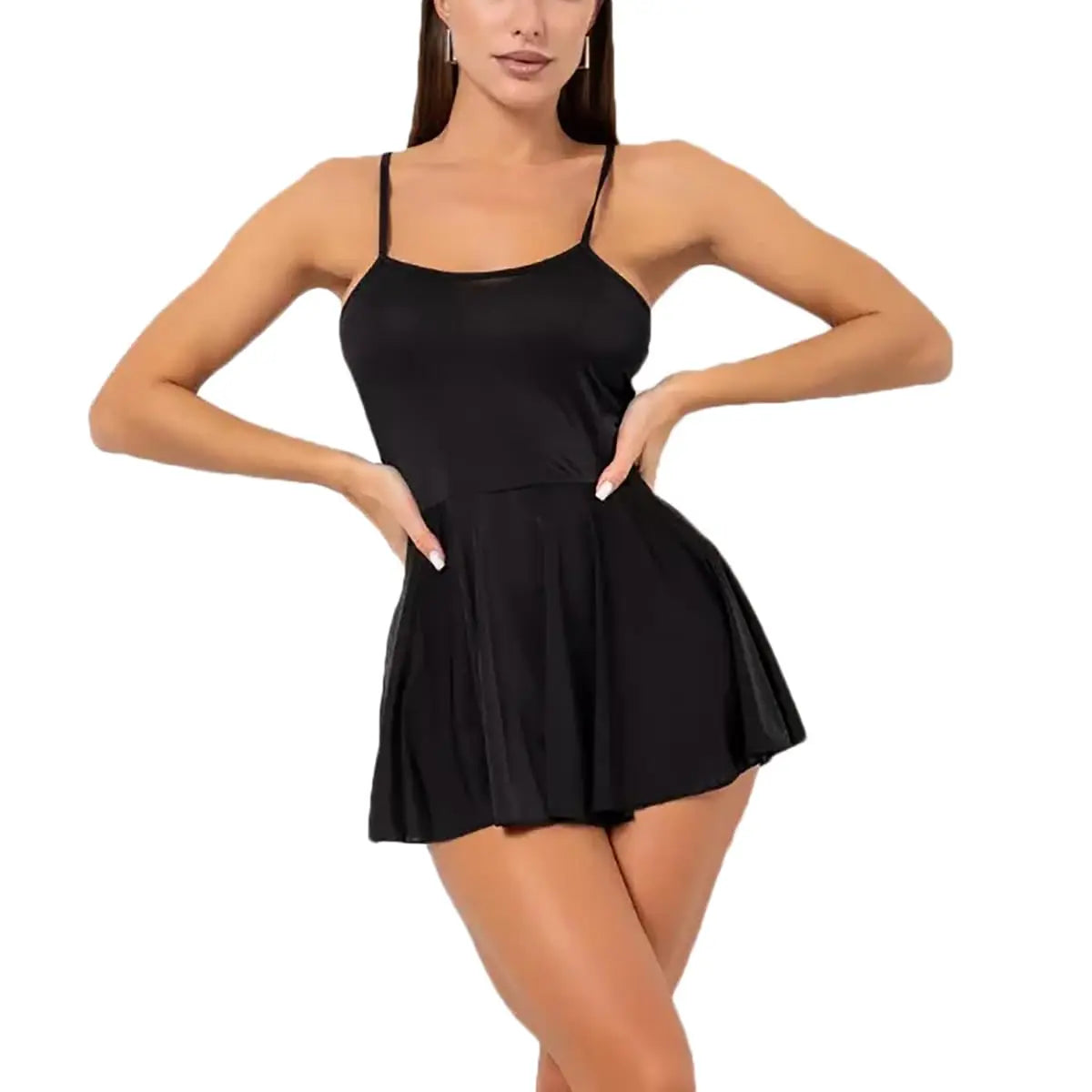 Womens Sexy Bodycon Dress Lingerie Cheerleader Mini Dress Short Party Suspender Tight Dresses Summer Pleated Skirt