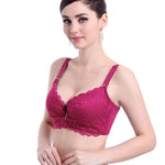Plus Size Female Lace Bra Thin Bralette 80-105 C/D Cup Push Up Brassiere Widening Side 4-Row Button Bras Absorbs Sweat Underwear