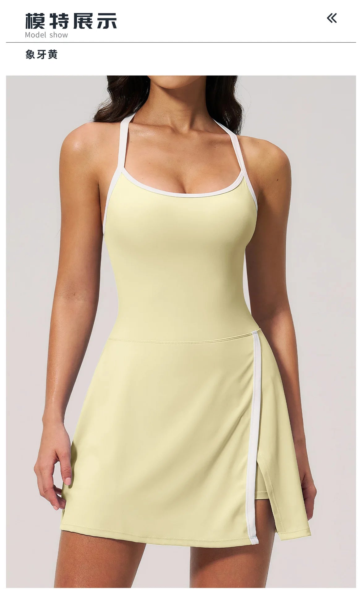 Naked Women's Tennis Dresses for Women Breathable Back Hollowed Out Sleeveless Mini Dress Built in Shorts Tight Sports Skirt