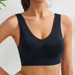 3Pcs/Set Women Seamless Knit Tank Sports Bra Solid Color Bralette Top Wide Strap Integrated Lining Without Pads Lingerie S-5XL