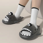 4cm Thick Sole Shark Slippers For Women Men Indoor Beach Slides Cute DIY Night Glowing Lantern Couples Summer Street Sandals
