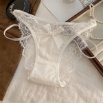 Girls Sexy G String Lace Panties Women Rhinestones Underwear Briefs Hollow Out Thong Transparent Lingerie Intimates