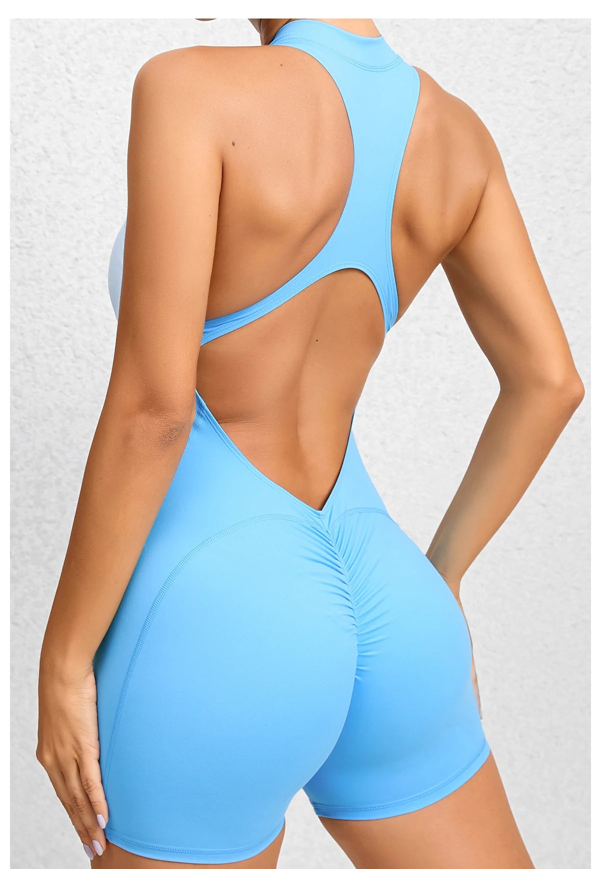 Women Yoga V Backless Jumpsuit Workout Bodysuit Sleeveless Gym Bodycon Sportswear Fitness Yoga Suit One Piece Outfit