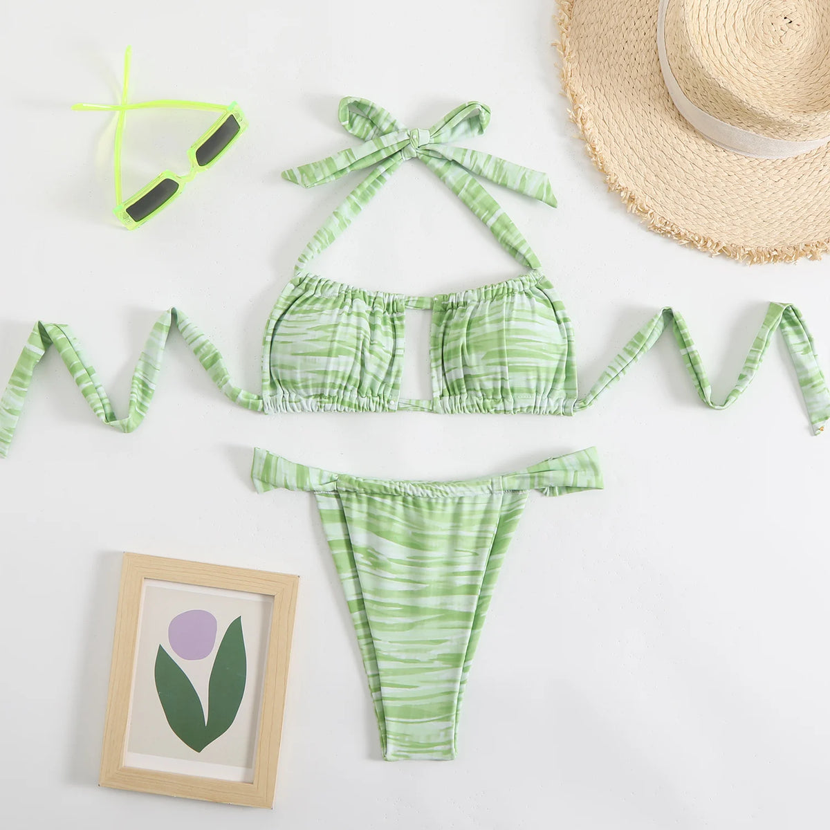New Sexy Bikini Women's Swimsuit Micro Swimwear High Cut Bandeau Bikinis Sets Two Piece Bathing Suit Swimming for Beach Wear