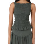 Women Tank Tops Solid Color Ruched Casual Vests Summer Fashion Sleeveless Tops Streetwear
