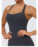 Hearuisavy Summer Woman Sports Vest I-Back Strap Design Gym Sportswear Breathable Quick Dry Fitness Tank Top Running Yoga Top