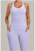 Women's Seamless Yoga Vest Sports Fitness Gym Beauty Back Top Nude Slim Fit Training Running Workout Vest