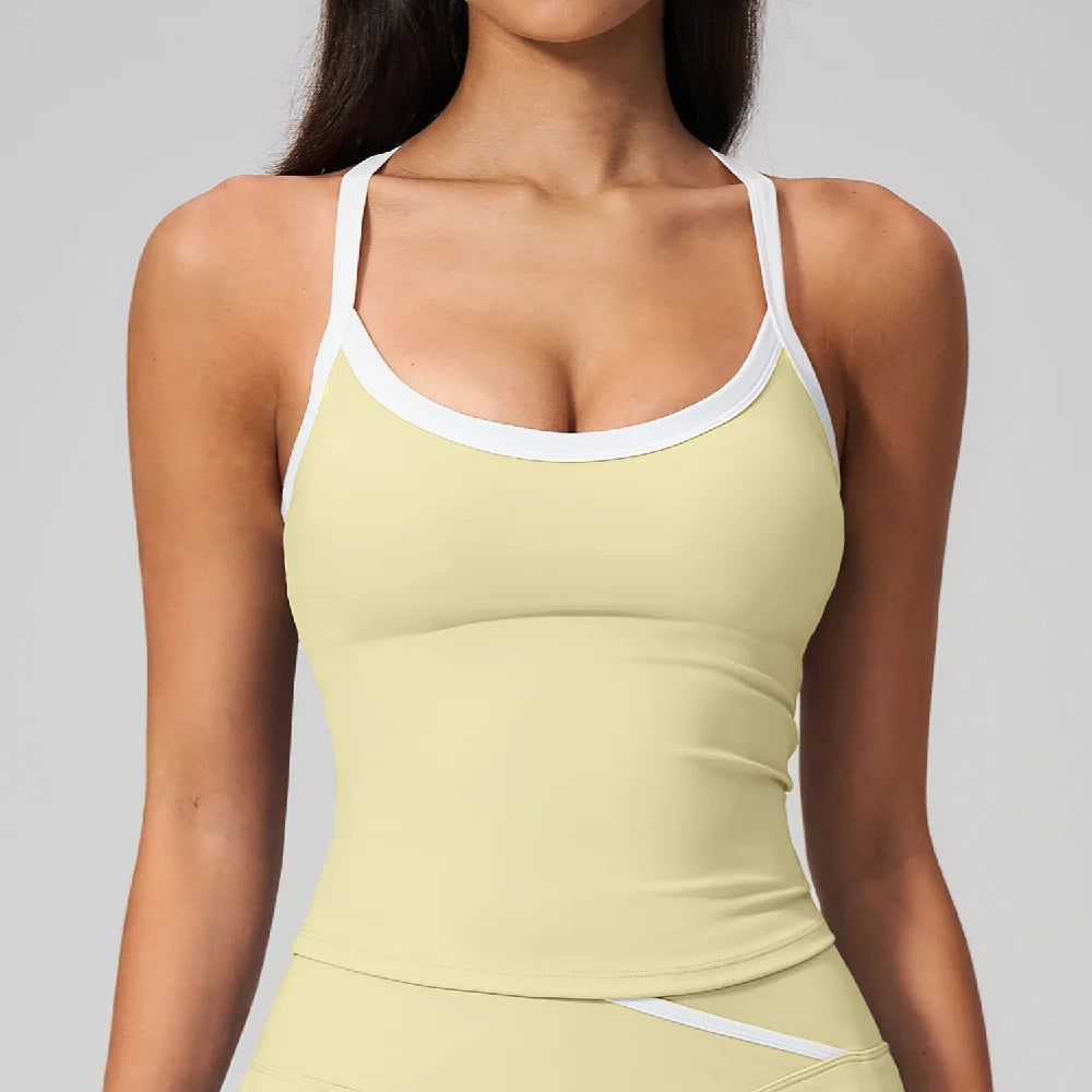 Yoga Tank Top Summer Breathable Sports Underwear Shockproof Gym Workout Vest Female Outdoor Running Cycling Vest Yoga Underwear