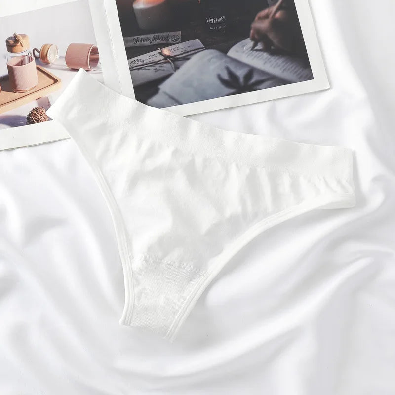 1PC Seamless Thongs Women High Waist Panties Sports Underwear Ladies Sexy Lingere Comfortable T-back Panty Women G-string
