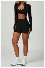 New Sportswear Seamless Yoga Set Gym Clothes Sportswear Long sleeved jacket Women Fitness Set Tracksuits Sports Bra Gym Leggings