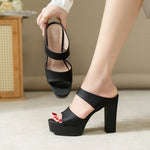 Sexy High Heels Slippers Women's Chunky Elegant Shoes 2026 Heeled Sandals New Luxury Flip Flops Pumps Dress Fashion Woman Slides