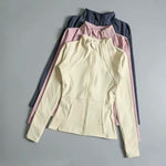 Women's Long-Sleeved Fleece Jacket Slimming Warm Coat for Yoga Pilates Fitness Running - Autumn Winter Sports Outerwear