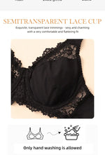 3 Pcs Elegant Lace Bra Non-Padded, Floral Pattern Women's Bras Sexy Lingerie BH Top Brassiere Underwire Plus Size A B C D E Cup