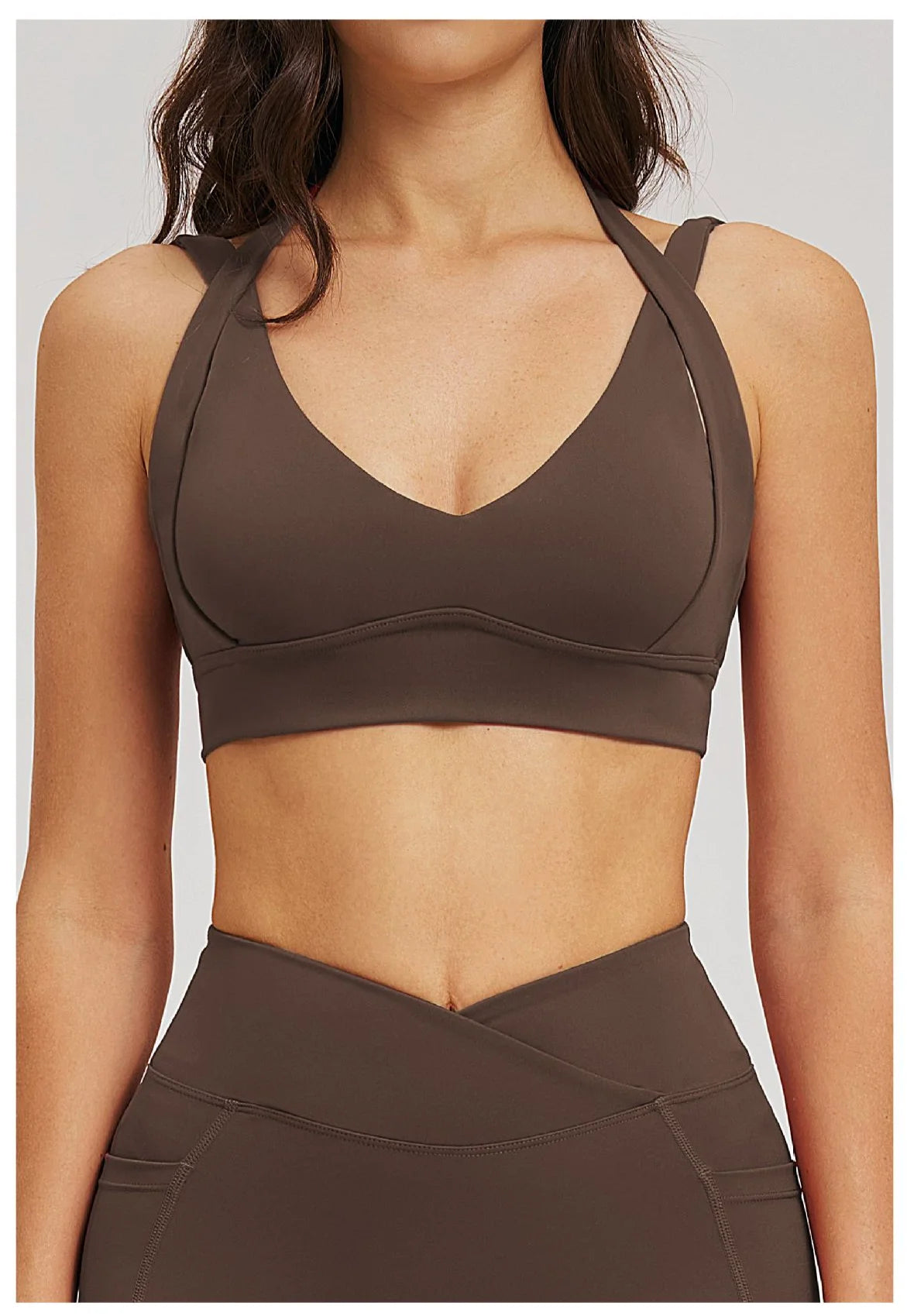 Workout Clothes Woman Gym Top Breathable Sports Bra Fitness Trainning Shoulder Strap Yoga Bra Outdoor Jogging Push Up Underwear