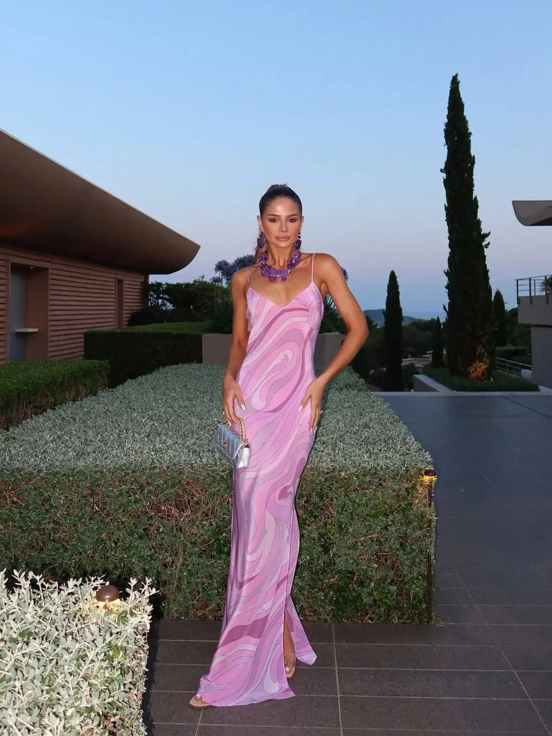 Vestidos Para Mujer Bohemian Vacation Dress Casual Sleeveless Strap High Waisted Party Dress Side Split Slim Women Robe Dresses