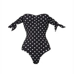Women's Polka-Dot One Piece Swimsuit with Skirt 2025 Sexy Monkini Trendy Swimwear for Summer Beach Lovers Bathing Suit