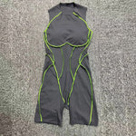 Yoga Jumpsuit Summer Short Sleeveless Sports Wear Gym Fitness Sports Bodysuit Women Dance Running Workout Clothes Yoga Jumpsuit