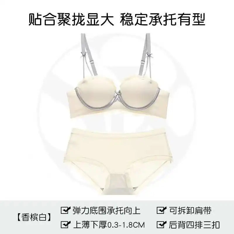 MOYISU Soutien-Gorge Français Sans Armatures 32-38 - Bralette Pureté Anti Affaissement, Set Lingerie Confort Respirant Été Léger