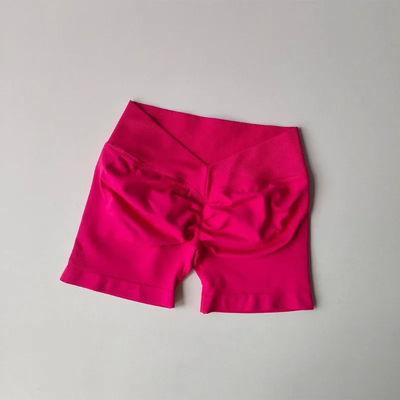 High Waisted Seamless Shorts Gym Shorts Women Fitness Sports Low Ribbed Band Workout Scrunch Butt Yoga Booty Running Short Pants