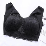 Shockproof Push-up Wireless Yoga Daily Bra Women Bra Wide Shoulder Strap Hollow Out Lace Seamless Thin Anti-exposure Comfort
