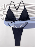 Sexy Pearl Bikinis Extreme Mini Micro String Bikini Female Swimsuit Women Thong Swimwear Two-pieces Bikini Set Bathing Suit Swim
