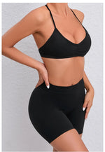 Women's 2-Piece Yoga Sets High Waist Seamless ShortsHip-Lifting & Backless Gym Leggings Quick Dry Workout Fitness Suits