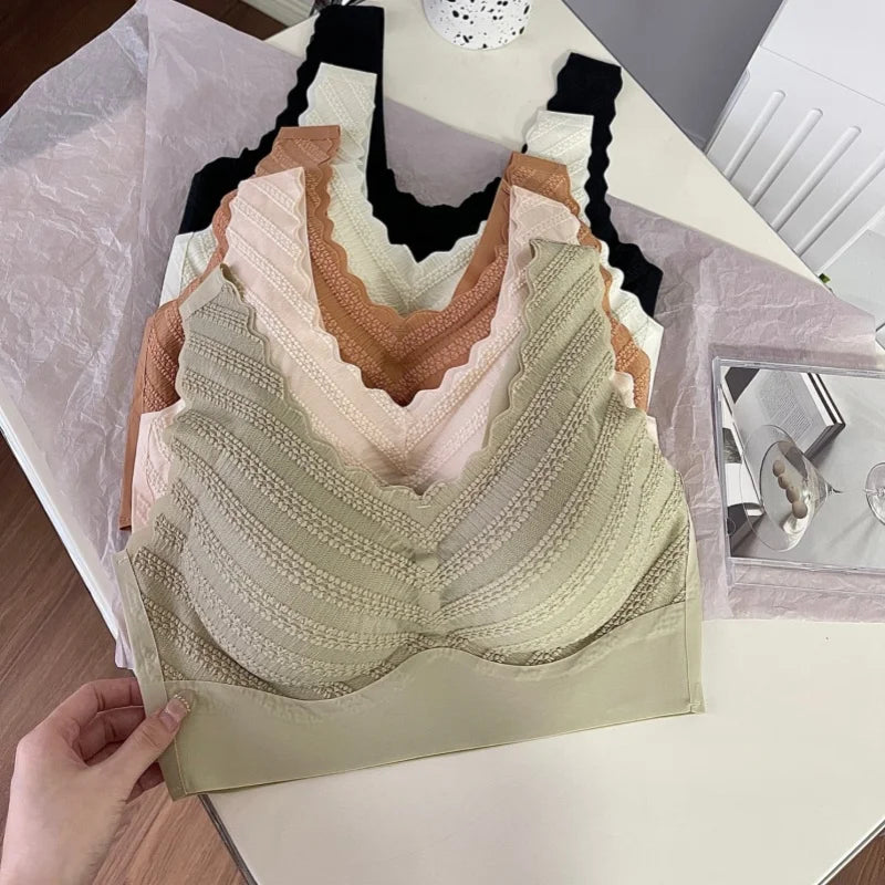 Women Wireless Bras Sports Tank Bra Sexy Lingerie Female Crop Top Soft Padded Wide Straps Brassiere Plus Size Intimates M-3XL