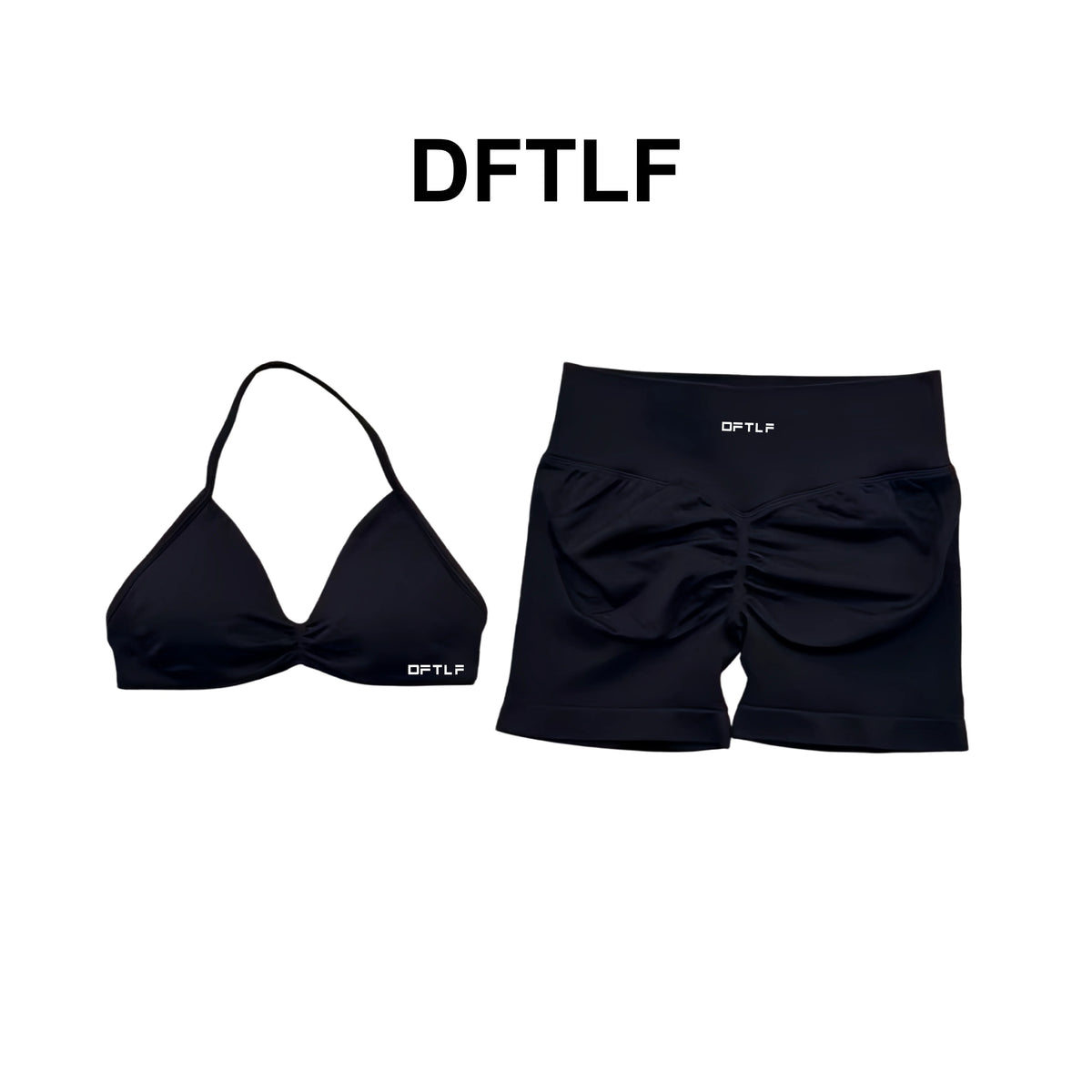 2 Piece DFTLF Impact Gym Set Women yoga Sports Bra Shorts Sets Open Back Scrunch Butt Seamless Workout Jogging Sports Trainin