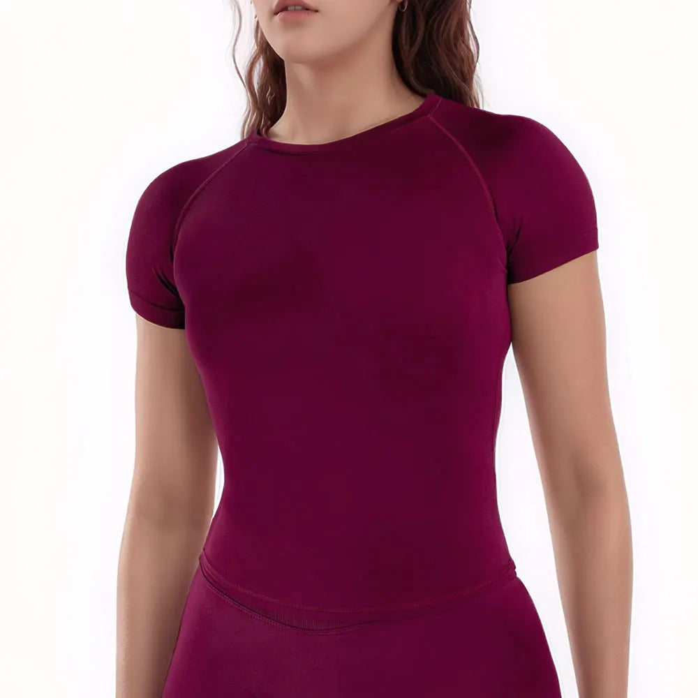 NCLAGEN Impact Short Sleeve Top Women GYM Clothes Seamless workout t shirts Fitness Quick Dry Running tee Yoga Pilates shirt